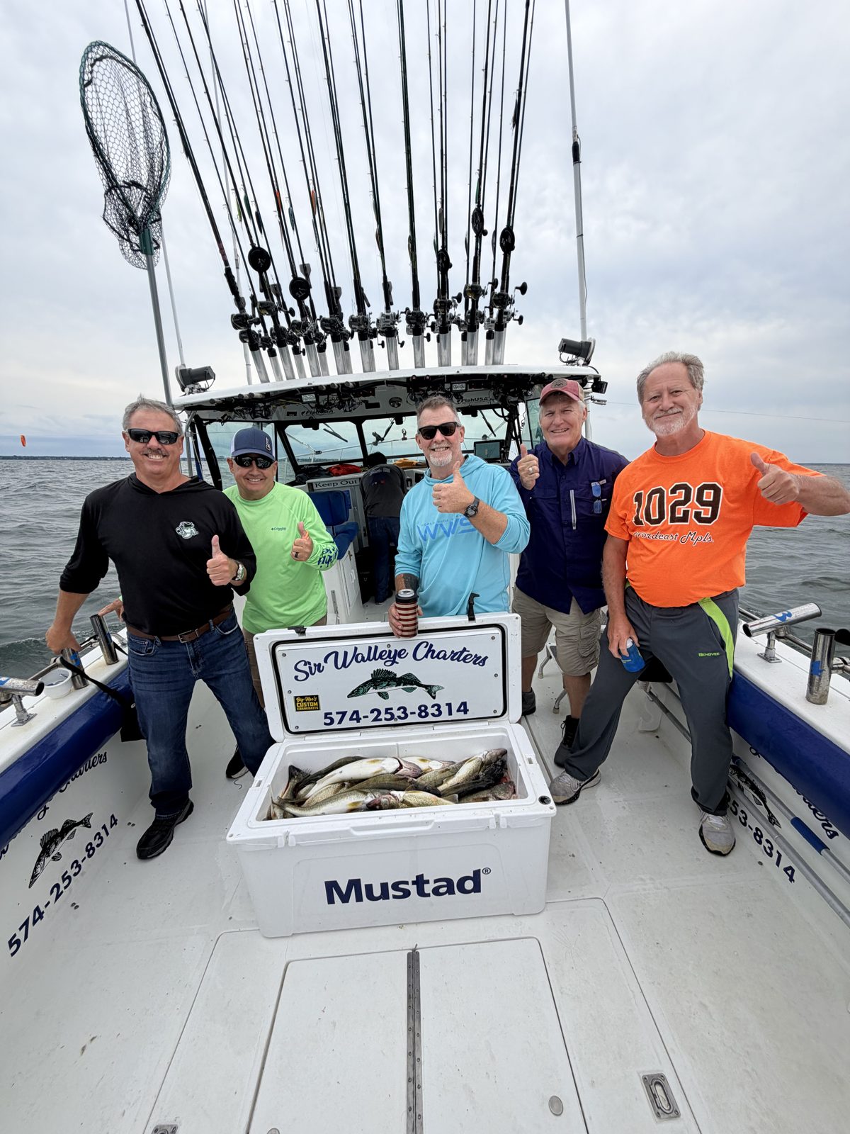 Cooler full of Lake Erie walleye aboard Sir Walleye Charters - limit catch out of Lorain, Central Basin