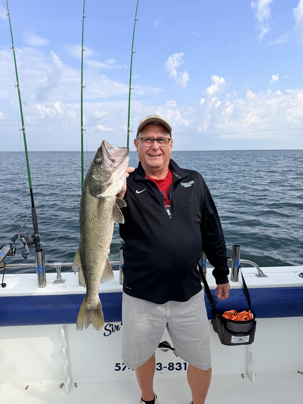 Big 26.25-inch Lake Erie walleye taken on a Big Moe&rsquo;s square bill crankbait aboard Sir Walleye Charters out of Lorain