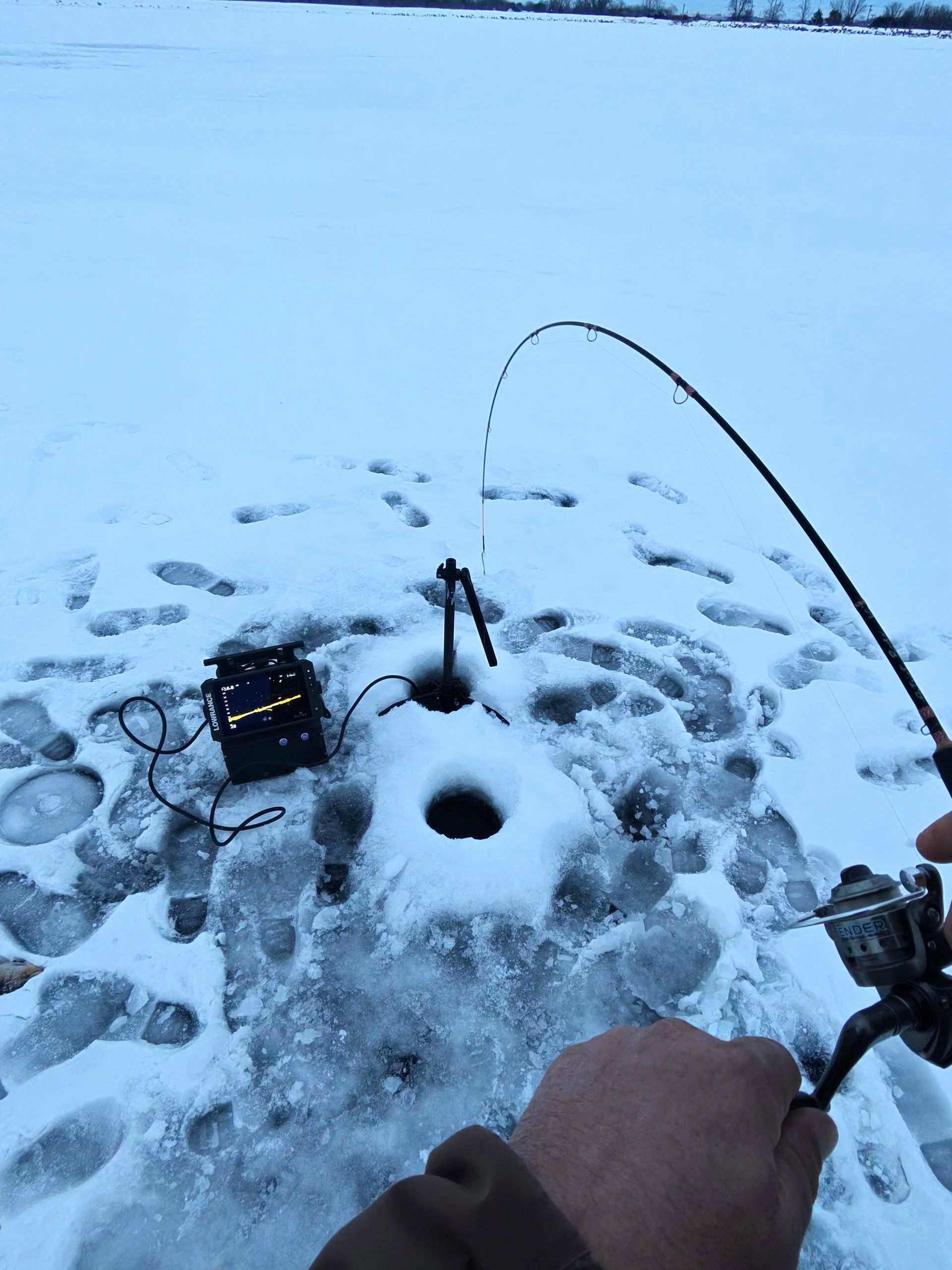 ice fishing lake erie